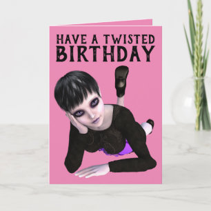 HABEN SIE EINEN VERDREHTEN GEBURTSTAG, EMO-MÄDCHEN KARTE