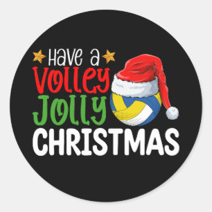 Haben Sie einen Volley Jolly Weihnachten Volleybal Runder Aufkleber