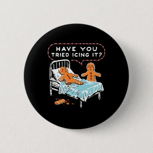 Haben Sie es mit Eiscreme probiert? Weihnachtsmann Button