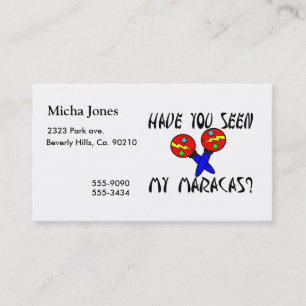 Haben Sie gesehen meinem Maracas Visitenkarte