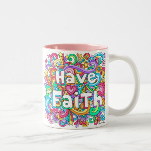 HABEN Sie GLAUBE psychedelisches Groovy Zweifarbige Tasse