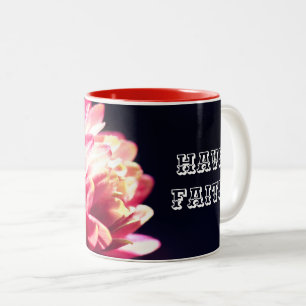 Haben Sie Glaubensrote Blume Inspiration Zweifarbige Tasse