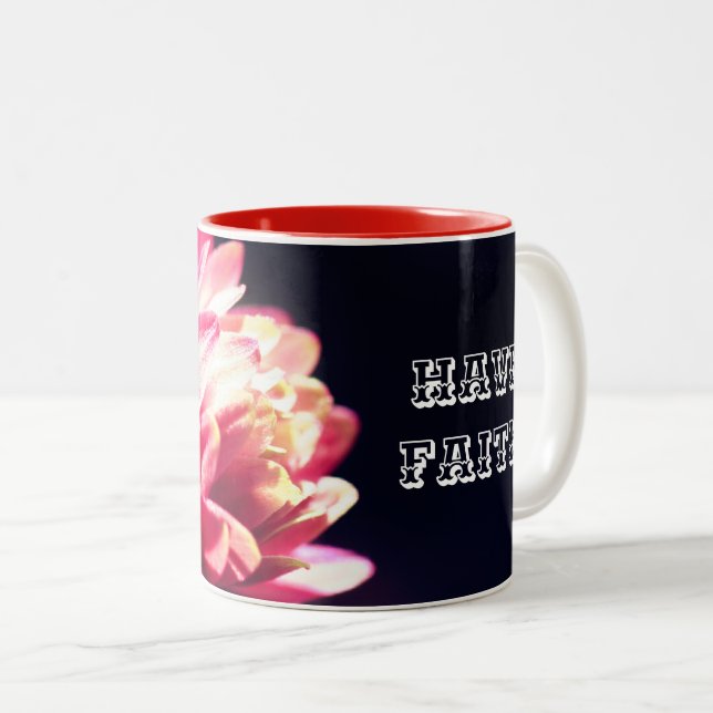 Haben Sie Glaubensrote Blume Inspiration Zweifarbige Tasse (VorderseiteRechts)