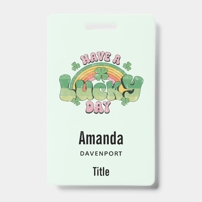Haben Sie Glück Retro Typografie Ausweis (Vorderseite)