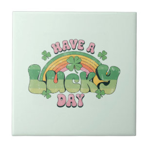 Haben Sie Glück Retro Typografie Fliese