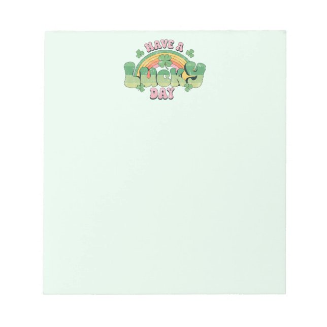 Haben Sie Glück Retro Typografie Notizblock (Vorderseite)