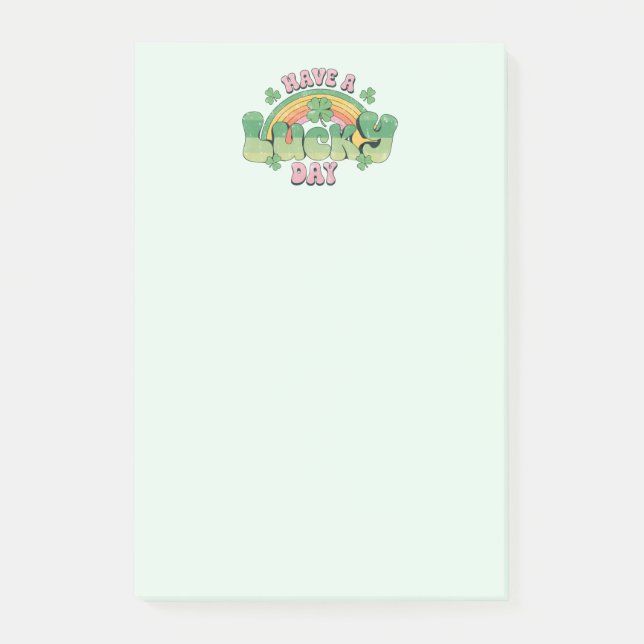 Haben Sie Glück Retro Typografie Post-it Klebezettel (Vorderseite)