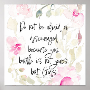 Haben Sie keine Angst - 2 Chron 20v15 Aquarellblum Poster