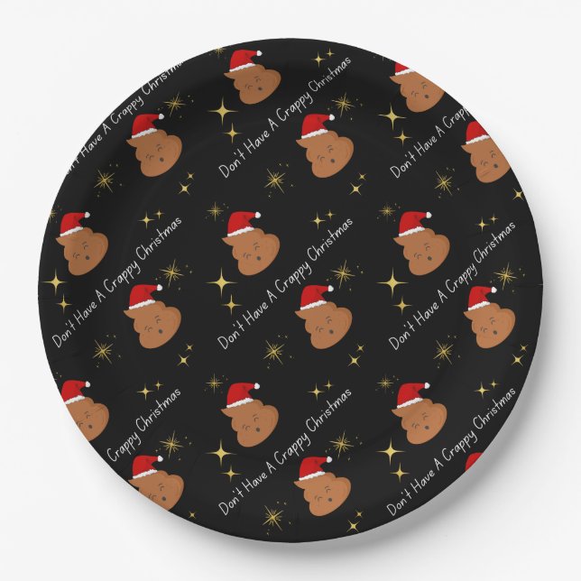 Haben Sie keine verrückten Weihnachts-Party-Teller Pappteller (Vorderseite)