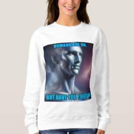 Haben Sie KI ausprobiert - Frauen Langarmshirt Wei Sweatshirt