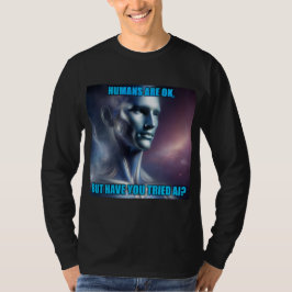 Haben Sie KI ausprobiert - Herren Schwarzes Langar T-Shirt