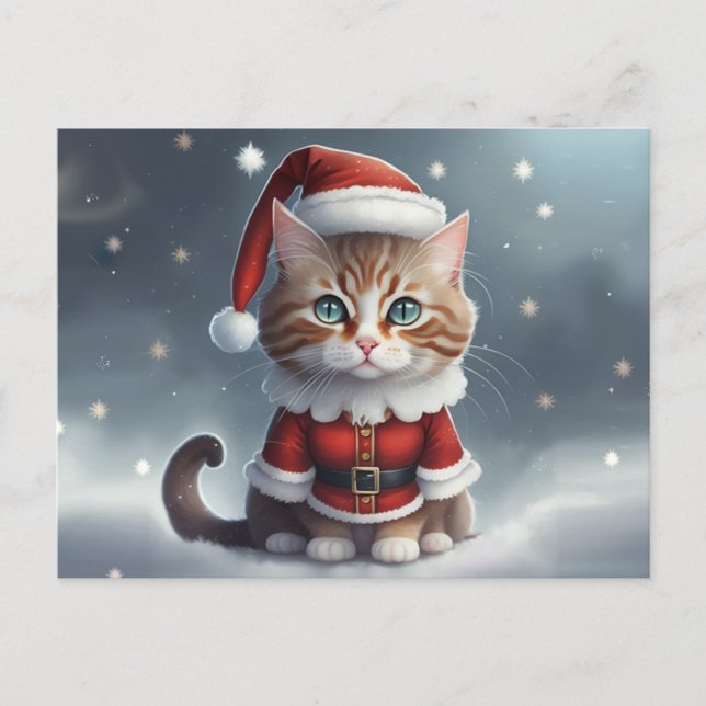 Haben Sie perfekte Weihnachten ~ Meow ^-^ Ankündigungspostkarte (Vorderseite)