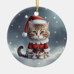 Haben Sie perfekte Weihnachten ~ Meow ^-^ Keramik Ornament