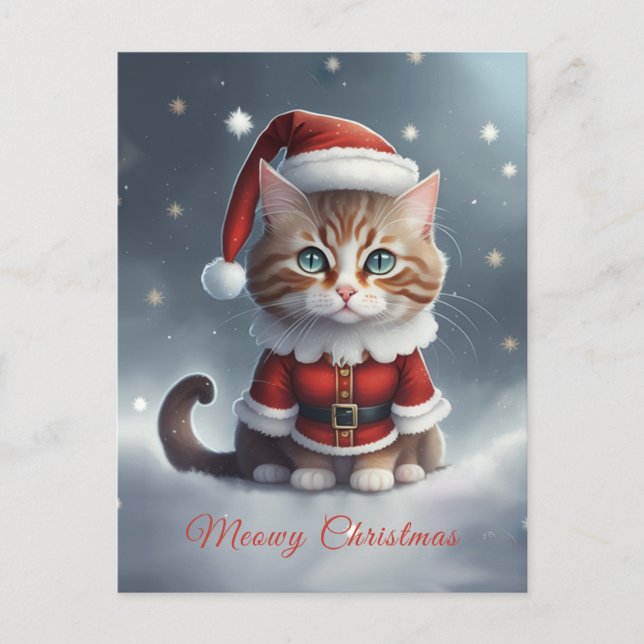 Haben Sie perfekte Weihnachten ~ Meow ^-^ Postkarte (Vorderseite)