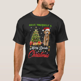 Haben Sie sich ein frohes Doodle Weihnachten Golde T-Shirt