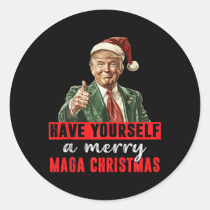 Haben Sie sich ein frohes Weihnachtsfest Trump Chr Runder Aufkleber