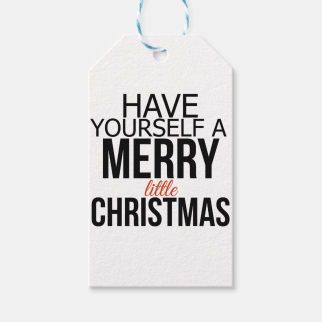 Haben Sie sich ein fröhliches kleines Weihnachtsfe Geschenkanhänger (Vorderseite)