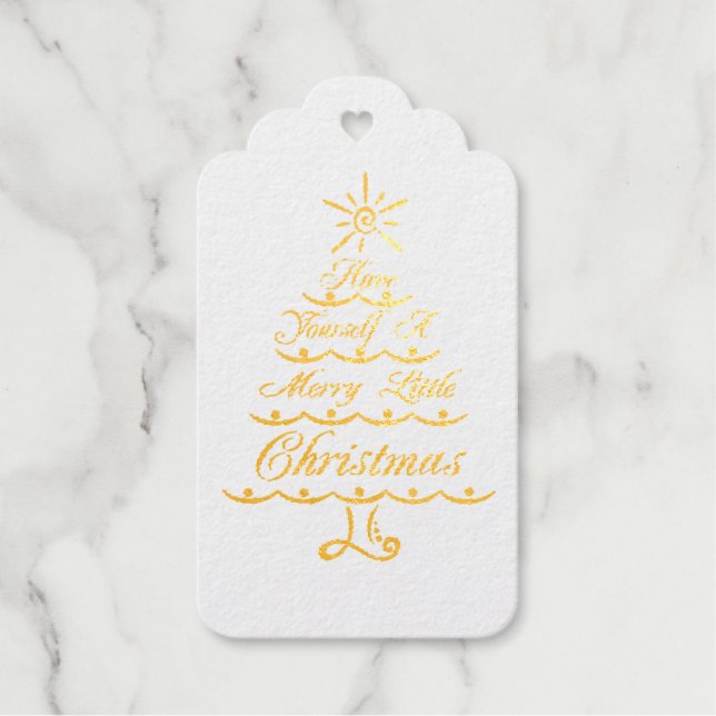 Haben Sie sich ein fröhliches kleines Weihnachtsfe Geschenkanhänger (Vorderseite)