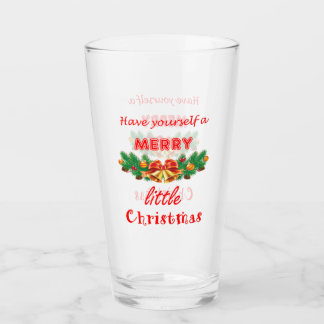 Haben Sie sich ein fröhliches kleines Weihnachtsfe Glas