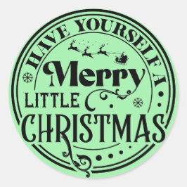 Haben Sie sich ein fröhliches kleines Weihnachtsfe Runder Aufkleber