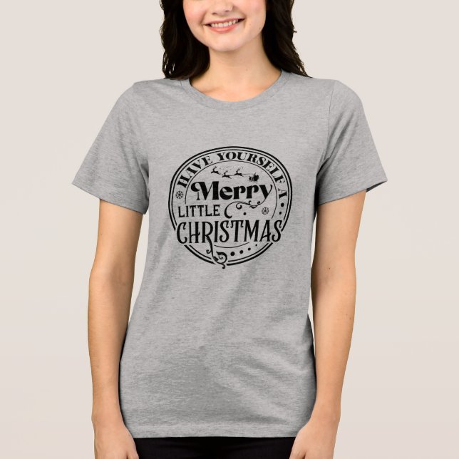 Haben Sie sich ein fröhliches kleines Weihnachtsfe Tri-Blend Shirt (Vorderseite)