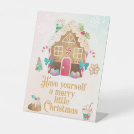 Haben Sie sich ein fröhliches kleines Weihnachtsze Sockelschild