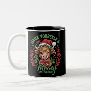 Haben Sie sich ein mooey kleines Weihnachten Highl Zweifarbige Tasse