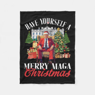 Haben Sie sich eine fröhliche Mega Weihnachten Wei Fleecedecke