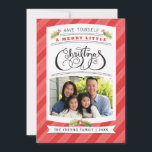 Haben Sie sich eine lustige Weihnachtsfotokarte? Feiertagskarte<br><div class="desc">Handgezeichnete Weihnachtsfeiern mit Ihrem Foto,  handgemalte Aquarelltöne und Ständer.</div>