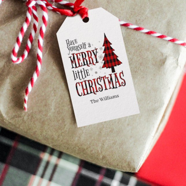 Haben Sie sich einen fröhlichen kleinen Karierten  Geschenkanhänger (Add an extra touch of charm to your holiday gift-giving with this warm, festive gift tag!)