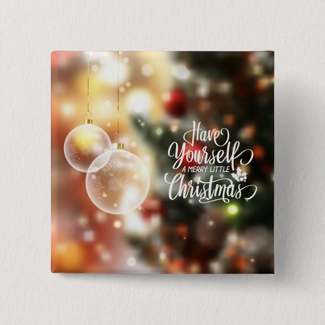 Haben Sie sich einen fröhlichen, kleinen Weihnacht Button (Vorderseite)