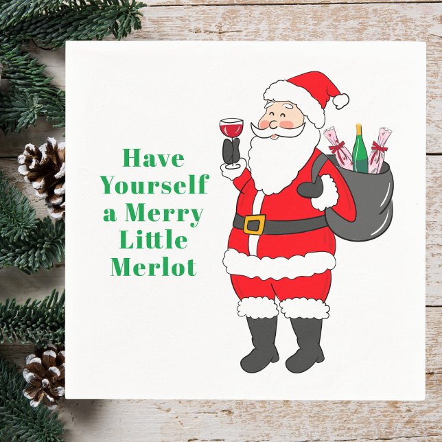 Haben Sie sich einen Merlot Santa Wine Serviette (Von Creator hochgeladen)