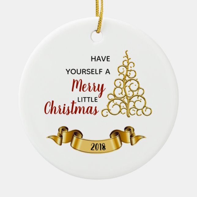 Haben Sie sich frohen wenig Weihnachten Keramik Ornament (Vorne)