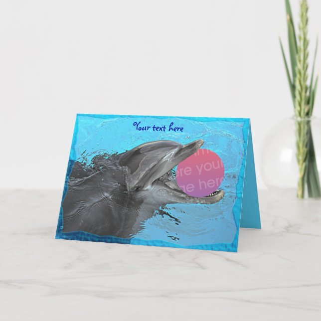 Haben Sie Spaß mit einem Delphin (Schablone 2) Karte (Vorderseite)