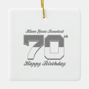 Haben Sie süß glücklich 70. Geburtstag Keramikornament