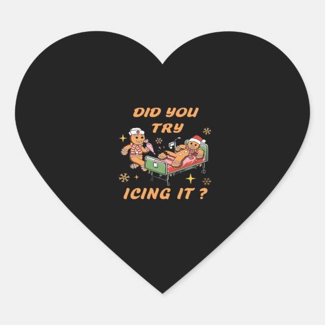 Haben Sie versucht, es zu imitieren, Weihnachten,  Herz-Aufkleber (Vorderseite)