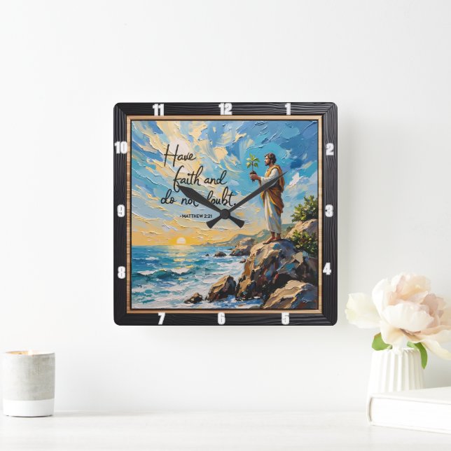 Haben Sie Vertrauen und tun Sie keinen Zweifel. Ma Quadratische Wanduhr (Zuhause)