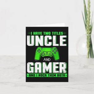 Haben zwei Titel Onkel und Gamer glücklichen Vater Karte