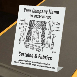 Haberdashery Vorhänge & Stoffe Sockelschild