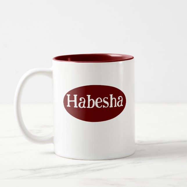 Habesha Äthiopien und Eritrea Design-Tasse ሐ በ ሻ ዲ Zweifarbige Tasse (Links)