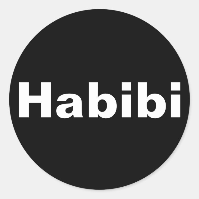 "Habibi" ح ب ي ي ein Wort Minimalismus ب Runder Aufkleber (Vorderseite)