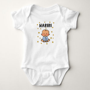 Habibi Baby Boy Blue Bodysuit New baby Arabic Strampler