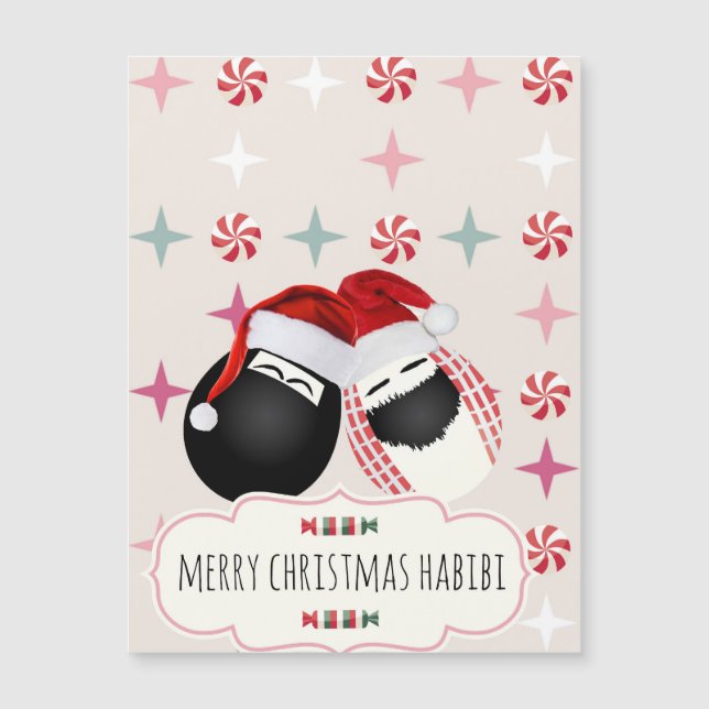 Habibi Eggs Magnet-Weihnachtskarte Magnetkarte (Vorderseite)