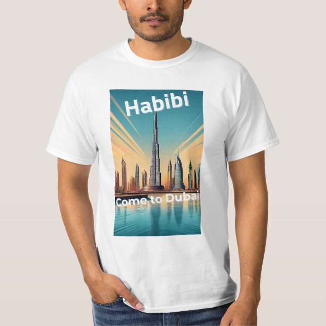 Habibi kommt nach Dubai - Dubai Skyline T-Shirt (Vorderseite)