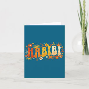 Habibi Retro 70er Jahre Tygraphy Vintage Blumen Hi Karte