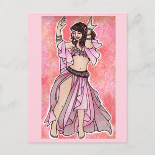 Habibi rosa Bauchtänzerin Poster Postkarte