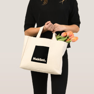 Habibti-Textentwurf Mini Stoffbeutel
