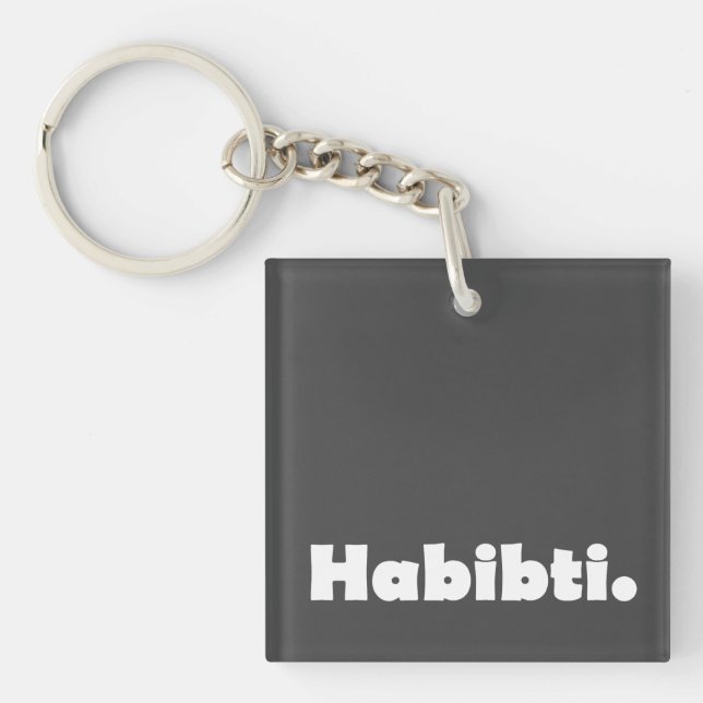 Habibti-Textentwurf Schlüsselanhänger (Vorderseite)