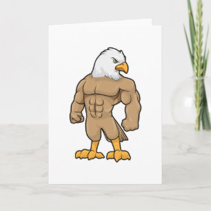 Habicht als Bodybuilder mit Sixpack Karte