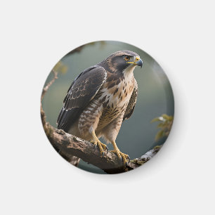 Habicht auf Ast sitzend Magnet